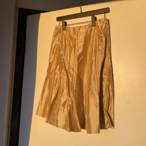 Green Silk + Acetate Bleaded Midi Skirt from Carmen Marc Valvo